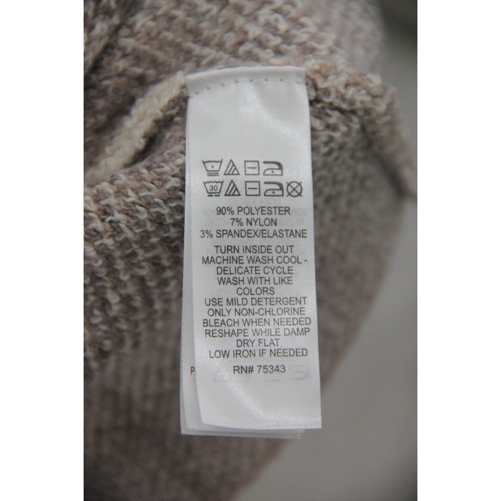 Christian Siriano L Beige Plaid Mock Neck Sweater Windowpane Soft Knit Top #746 - Picture 10 of 13